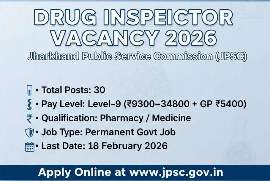 drug inspector vacancy 2026