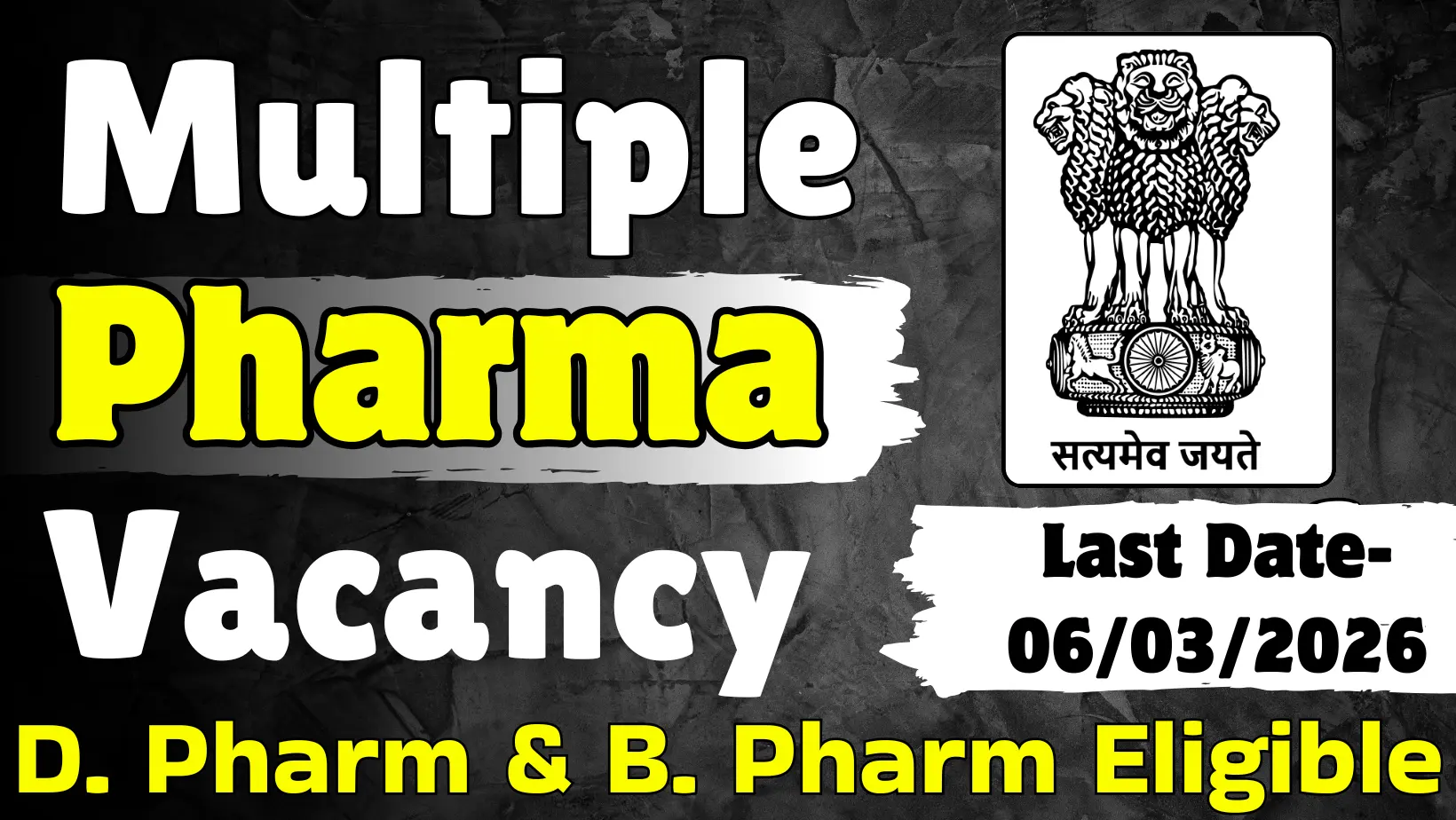 Pharma vacancy 2026