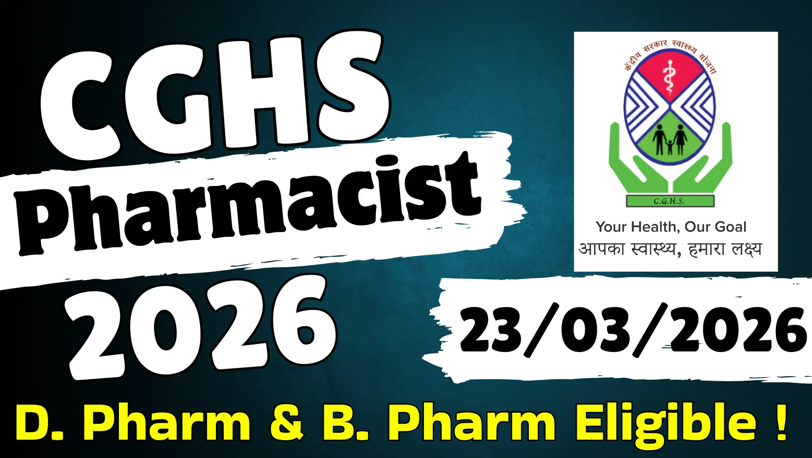 CGHS Pharamcist Vacancy 2026