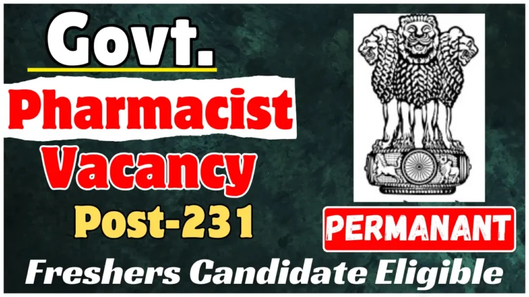 Pharma Vacancy 2026