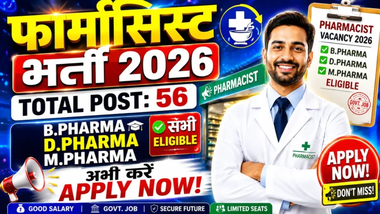 Homi Bhabha Cancer Hospital Pharmacist Vacancy 2026