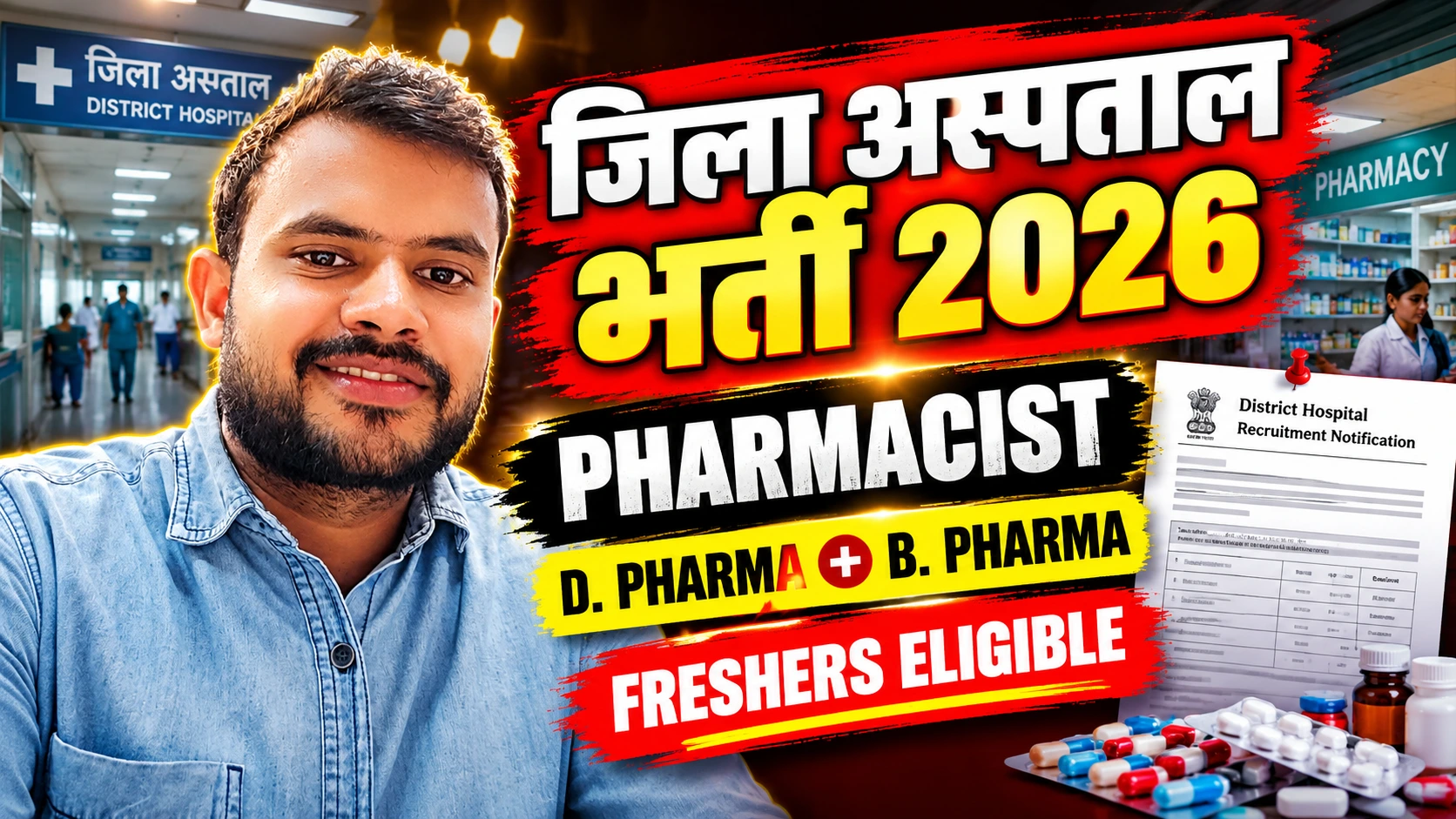 Govt Pharmacist Vacancy 2026: 75+ Posts in District Hospitals, NHM & UT Ladakh (D.Pharm & B.Pharm Eligible)