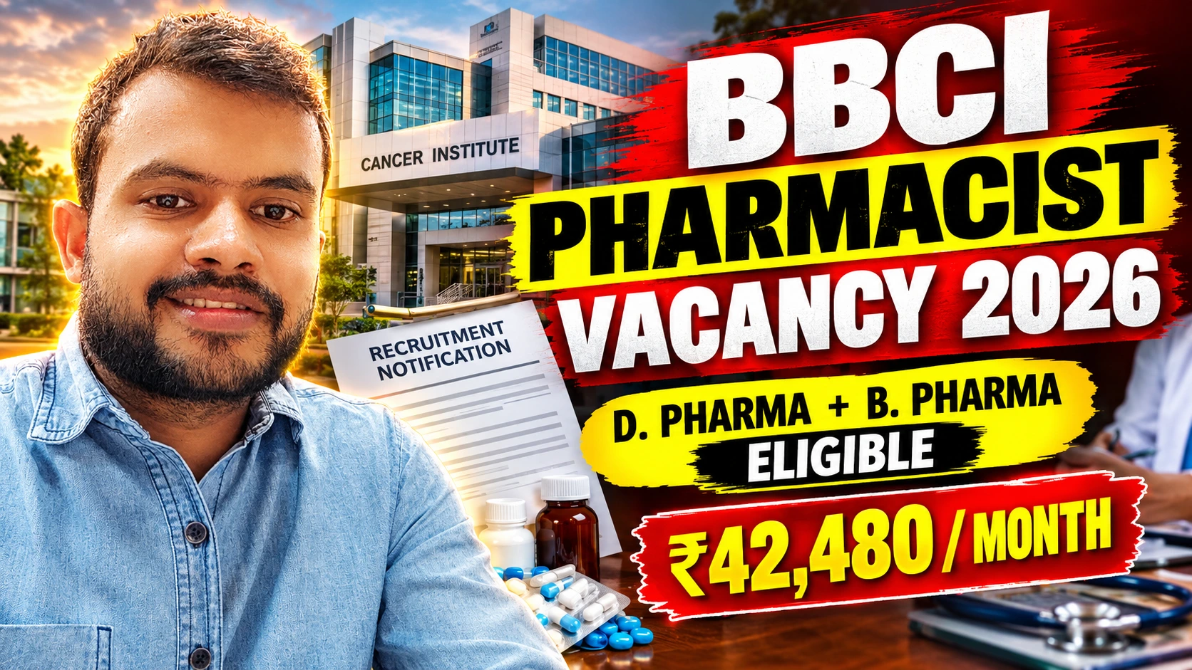 Latest Pharmacist Vacancy 2026: B. Pharma & D. Pharma Eliigble Salary 42480/month